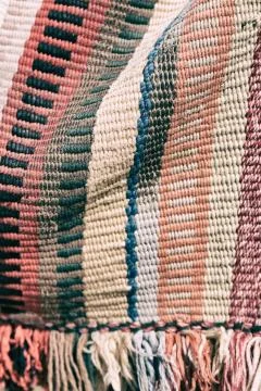 Abstract texture of a colorful blanket patchwork Stock Photos