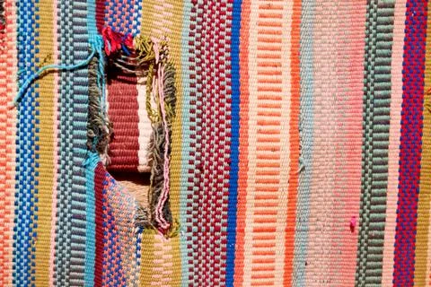Abstract texture of a colorful blanket patchwork Foto stock