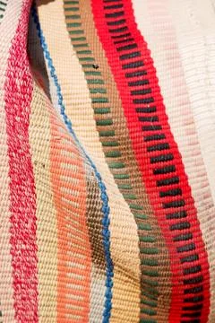 Abstract texture of a colorful blanket patchwork Stock Photos