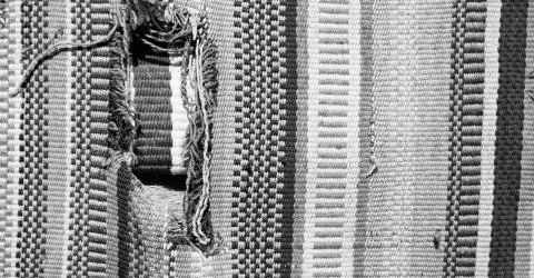 Abstract texture of a colorful blanket patchwork Stock Photos