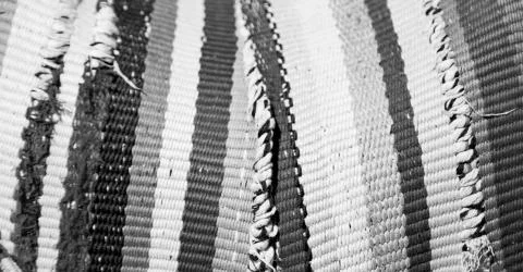 Abstract texture of a colorful blanket patchwork Stock Photos