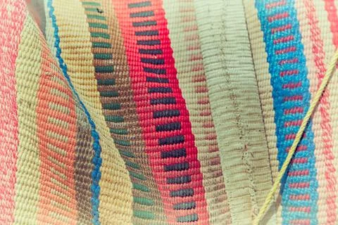 Abstract texture of a colorful blanket patchwork Stock Photos