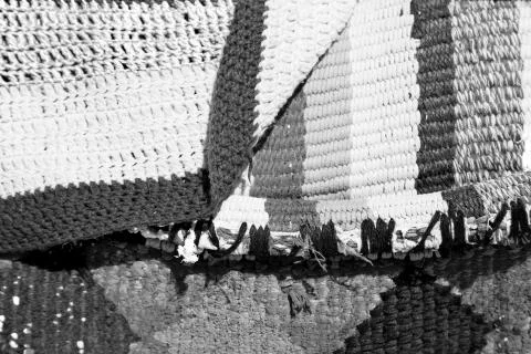 Abstract texture of a colorful blanket patchwork Stock Photos