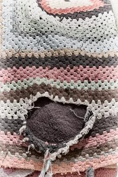 Abstract texture of a colorful blanket patchwork Foto stock