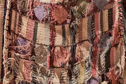 Abstract texture of a colorful blanket patchwork Foto stock