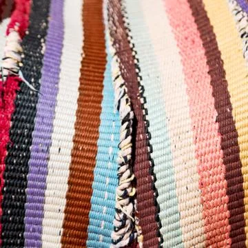 Abstract texture of a colorful blanket patchwork Stock Photos