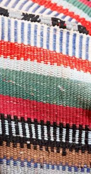 Abstract texture of a colorful blanket patchwork Stock Photos