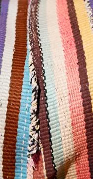 Abstract texture of a colorful blanket patchwork Stock Photos