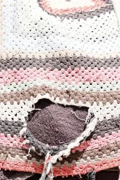 Abstract texture of a colorful blanket patchwork Stock Photos