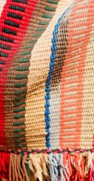 Abstract texture of a colorful blanket patchwork Stock Photos