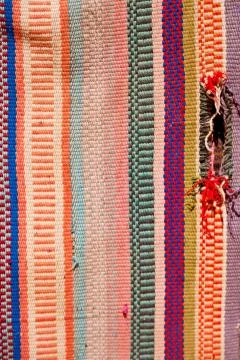 Abstract texture of a colorful blanket patchwork Stock Photos