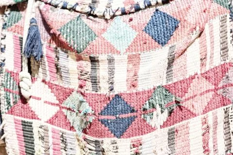 Abstract texture of a colorful blanket patchwork Foto stock