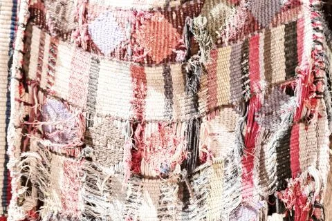 Abstract texture of a colorful blanket patchwork Foto stock