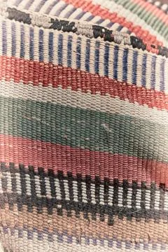 Abstract texture of a colorful blanket patchwork Stock Photos