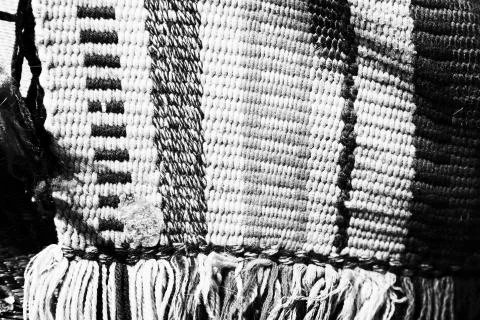 Abstract texture of a colorful blanket patchwork Stock Photos