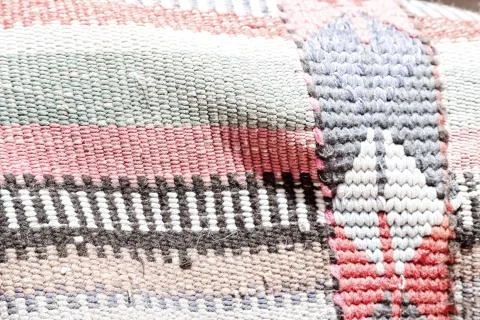 Abstract texture of a colorful blanket patchwork Foto stock