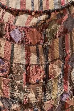 Abstract texture of a colorful blanket patchwork Stock Photos