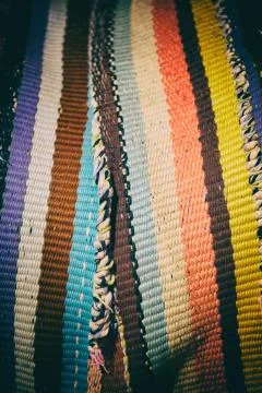 Abstract texture of a colorful blanket patchwork Stock Photos