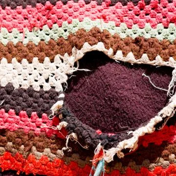 Abstract texture of a colorful blanket patchwork Stock Photos