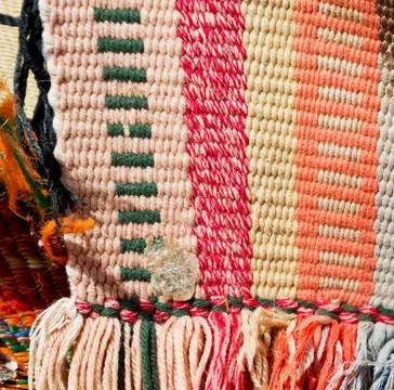 Abstract texture of a colorful blanket patchwork Foto stock