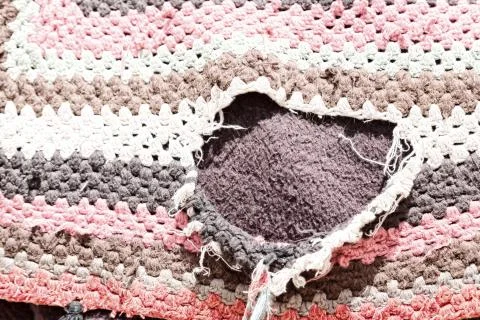 Abstract texture of a colorful blanket patchwork Stock Photos