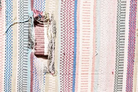 Abstract texture of a colorful blanket patchwork Stock Photos