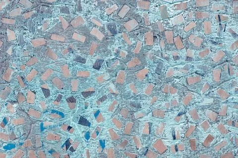 Abstract texture of concrete wall with random mosaic pattern Stock-Fotos