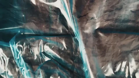 Abstract texture of crumpled blue plastic film Stock-Footage 340580938