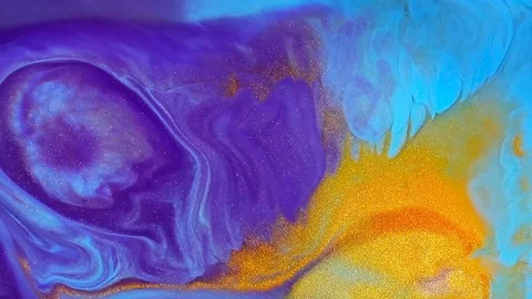 Abstract texture flowing in chaotic. Fluid art painting. Modern fluid painting Stock Footage 125253163