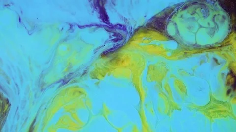Abstract texture flowing in chaotic. Fluid art painting. Modern fluid painting Vídeo Stock 125990799