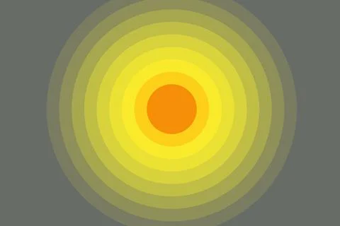 An abstract texture of moving circles in gray and yellow colors with gradient Illustrazione stock