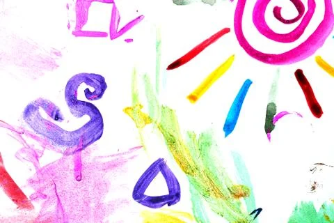 Abstract texture of multi-colored gouache. Closeup of paint strokes on a whit Stock Photos