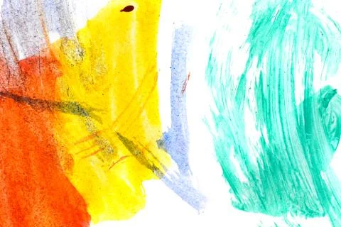 Abstract texture of multi-colored gouache. Closeup of paint strokes on a whit Stock Photos