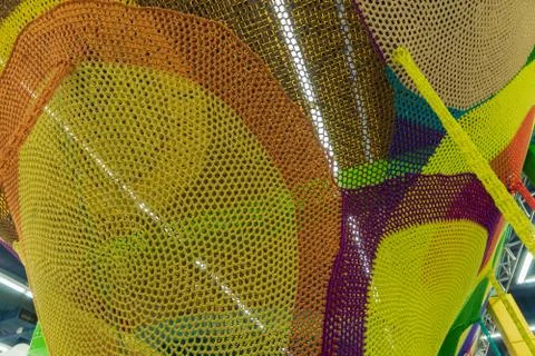 Abstract texture of multi-colored woven fabrics. Creative vintage background. Stock Photos