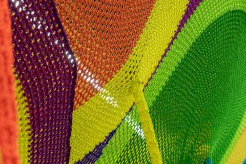 Abstract texture of multi-colored woven fabrics. Creative vintage background. Stock Photos