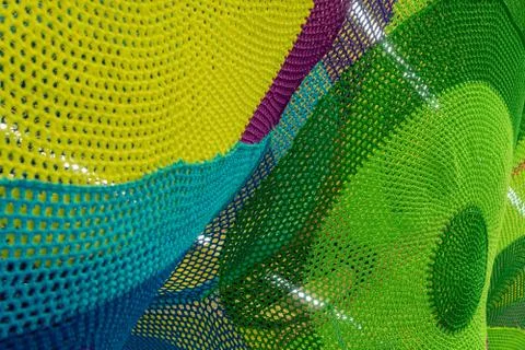 Abstract texture of multi-colored woven fabrics. Creative vintage background. Stock Photos