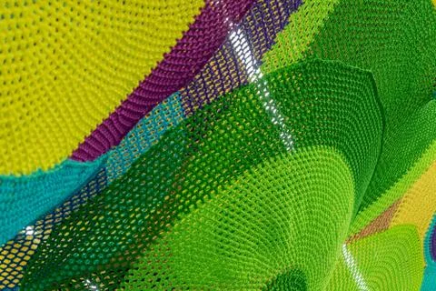 Abstract texture of multi-colored woven fabrics. Creative vintage background. Stock Photos