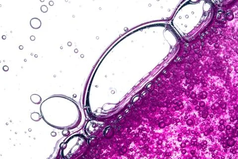 Abstract texture of pink soap bubbles closeup Foto stock