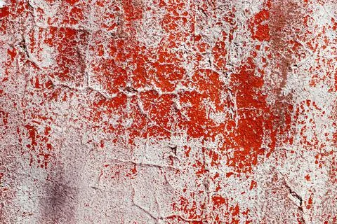 Abstract texture of plaster and red paint, aged plaster texture, abstract Stock Photos