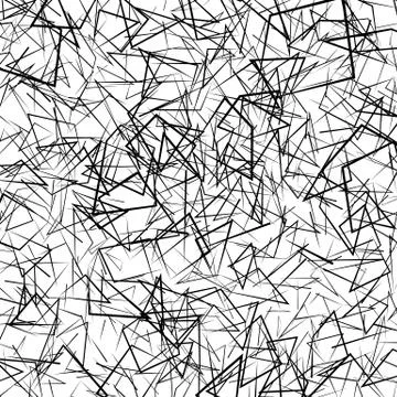 Abstract texture with random, chaotic lines in tangled, jumbled style. Black  Illustrazione stock