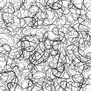 Abstract texture with random, chaotic lines in tangled, jumbled style. Black  Stockillustratie