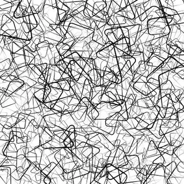 Abstract texture with random, chaotic lines in tangled, jumbled style. Black  Illustrazione stock