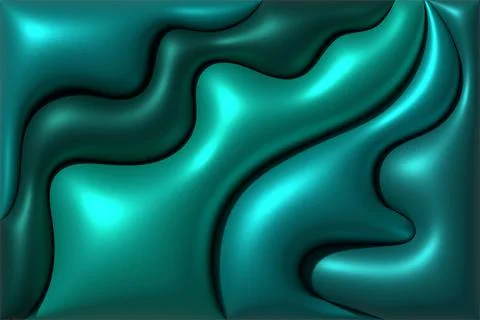 An abstract texture with smooth, wavy shapes in turquoise and emerald. Smoo.. Stock Photos