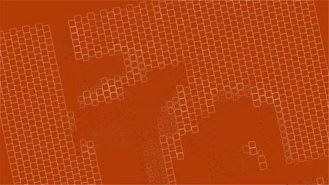 Abstract texture. Square geometric pattern. Orange background. 2D rendering d Stock Illustration