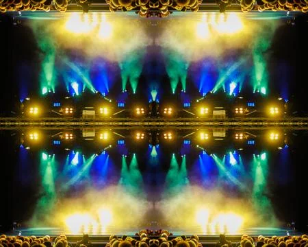 Abstract texture. Stage light and smoke on stage, lighting and spotlights Stock Photos