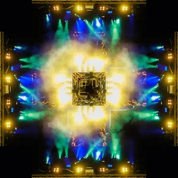 Abstract texture. Stage light and smoke on stage, lighting and spotlights Stock Photos
