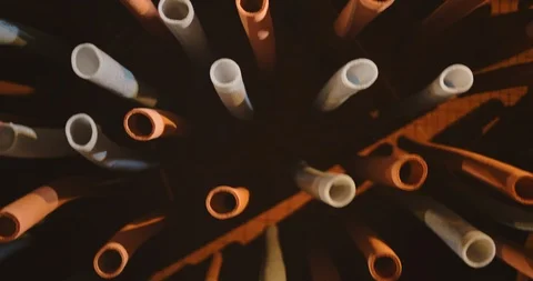 Abstract texture of street art installation with colorful plastic straws. Stock Footage 118123737