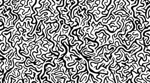 Abstract texture of tangled black lines on a white background, seamless pat.. Stock Illustration