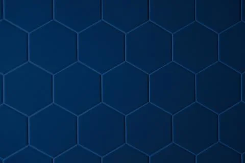 Abstract texture of tile hexagon pattern background dark blue Stock Photos