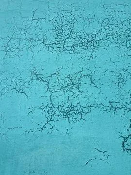 Abstract texture turquoise background with cracks and craquelure Stock Photos